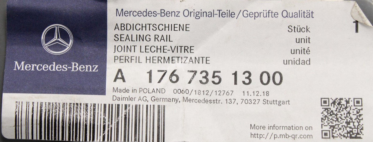 Mercedes-Benz A-Class sealing rail A1767351300