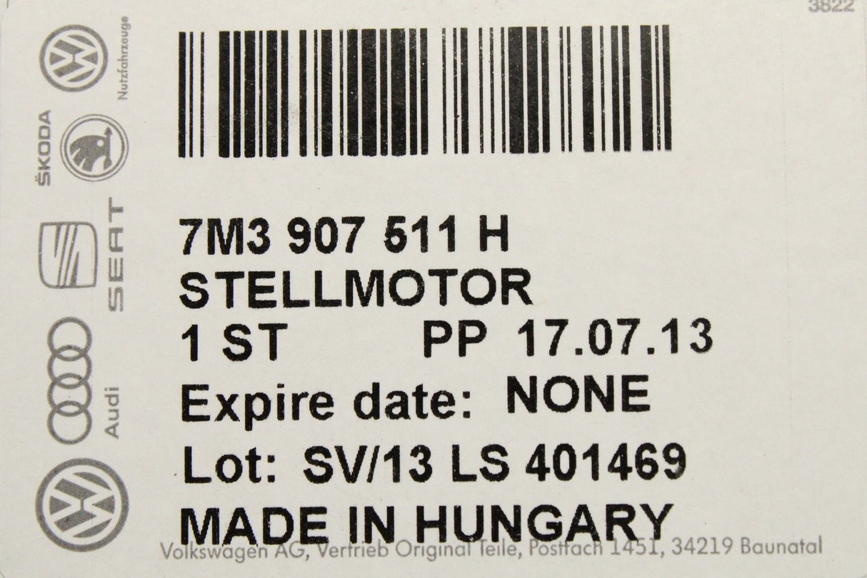 VW Sharan SEAT Alhambra 01-10 heater flap position motor 7M3907511H