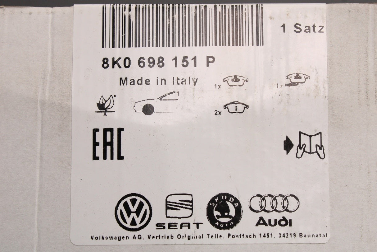 Audi A4 S4 Avant 2008-2016 A5 S5 2008-2016 brake pads (front) 8K0698151P