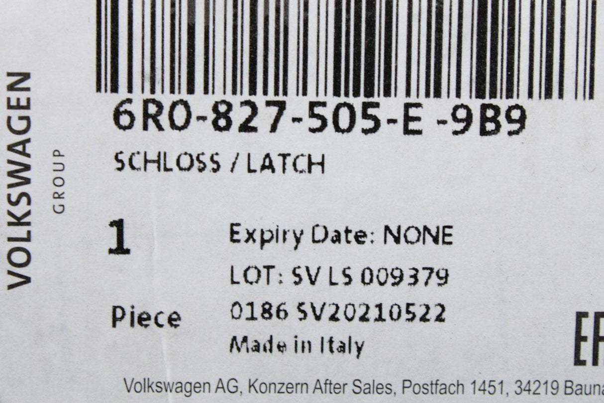 VW Polo 6R 6C 2010-17 tailgate boot lid lock latch 6R0827505E 9B9