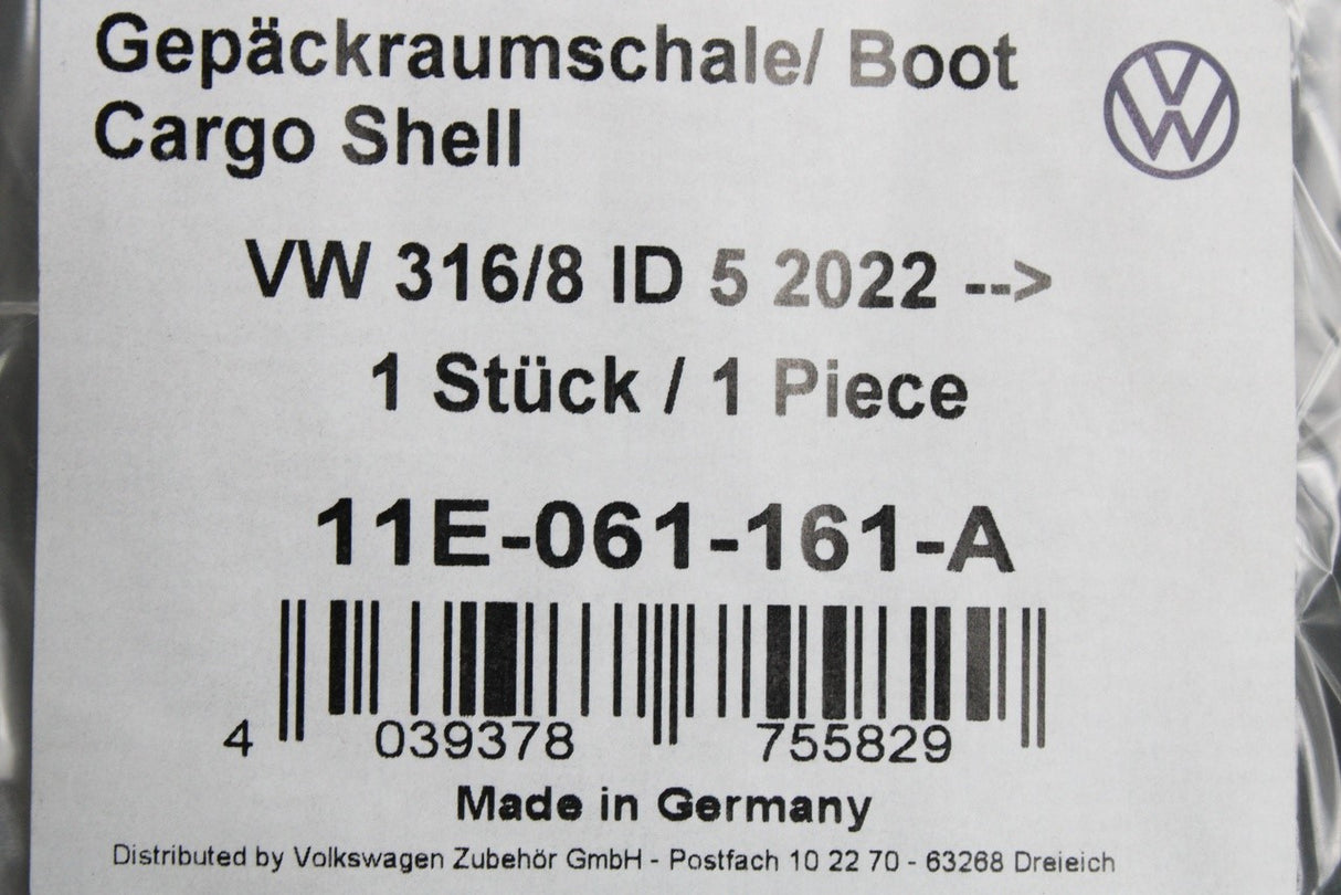 VW ID.5 2021-on luggage compartment boot liner 11E061161A