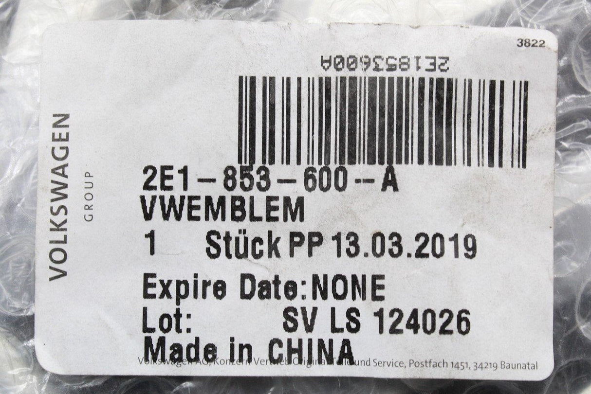 VW Crafter 2012-16 Rear wing door badge emblem 2E1853600A