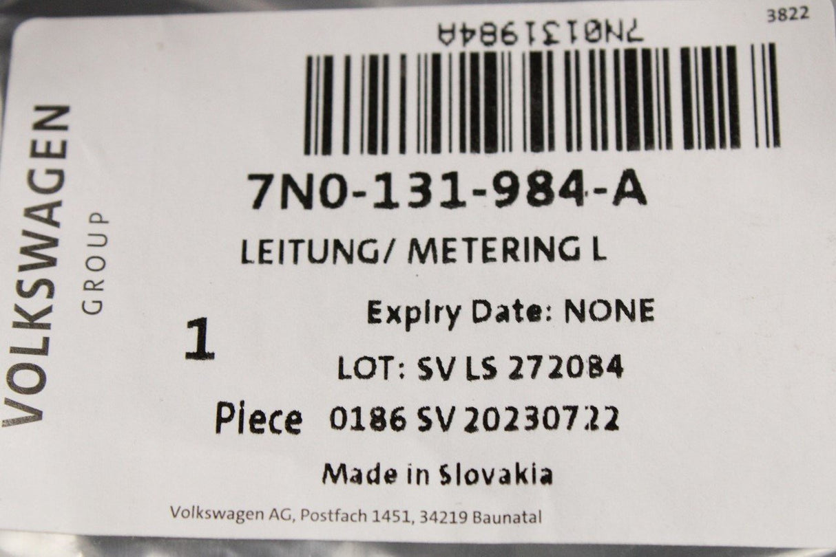VW Sharan SEAT Alhambra 2016-on metering line for AdBlue 7N0131984A