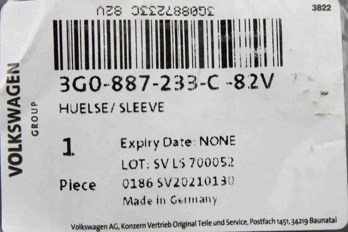 VW Passat B8 2015-on rear seat ISOFIX guide trim 3G0887233C 82V