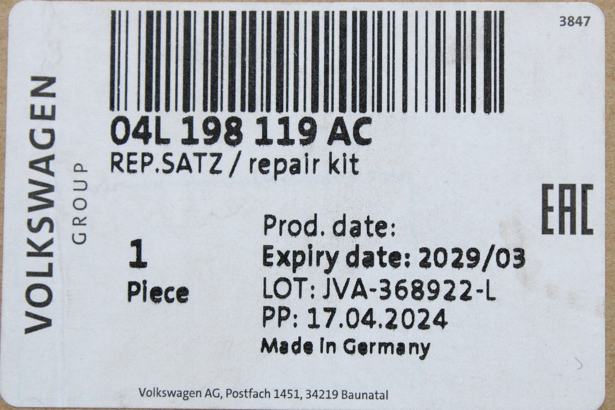 VW Golf Audi Skoda SEAT 1.6 2.0 TDI engine timing belt kit 04L198119AC