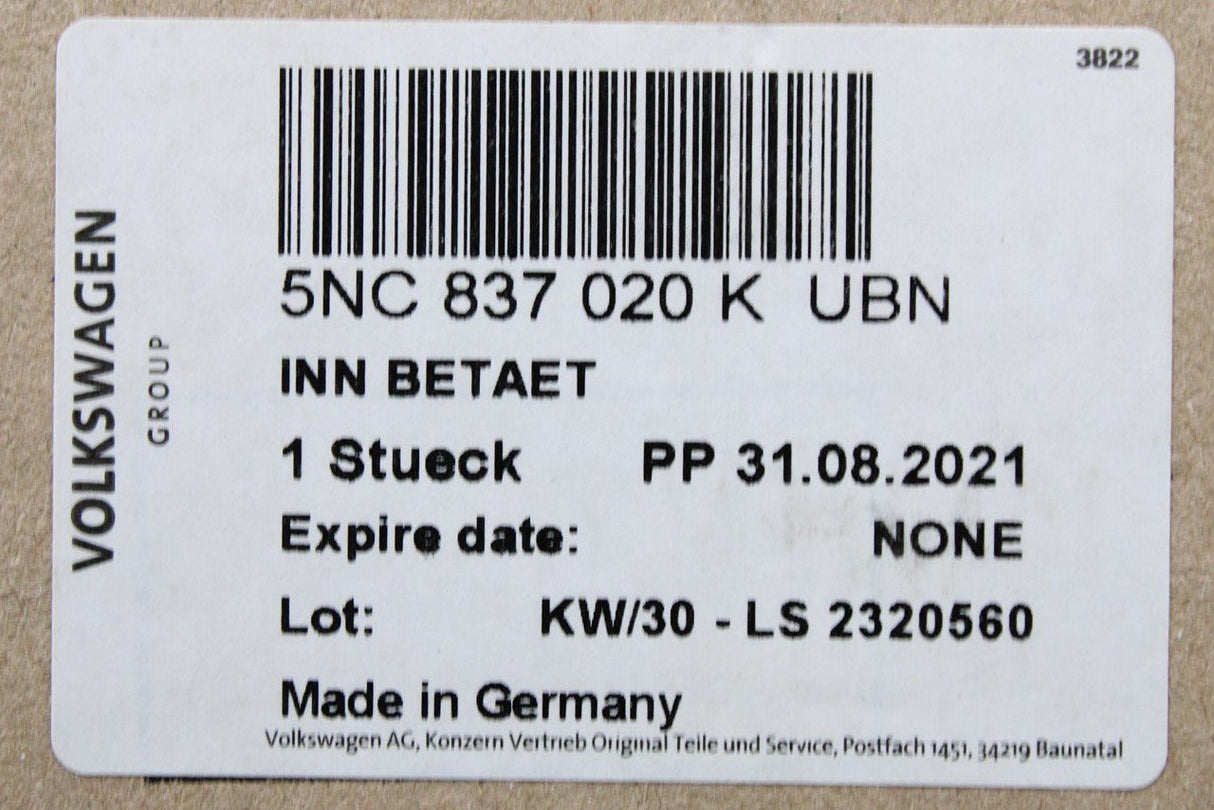 VW Tiguan 2016-on front interior door handle (right) 5NC837020K UBN