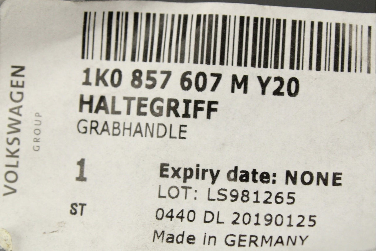 VW Golf Passat SEAT 07-on interior grab handle (front) 1K0857607M Y20