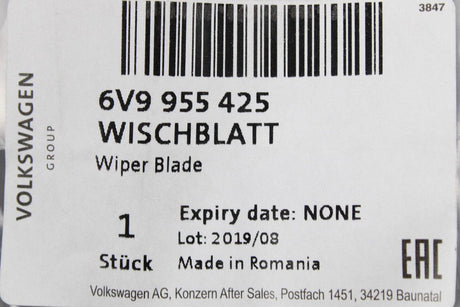 Skoda Fabia Estate 6V 2016-21 rear screen wiper blade 6V9955425