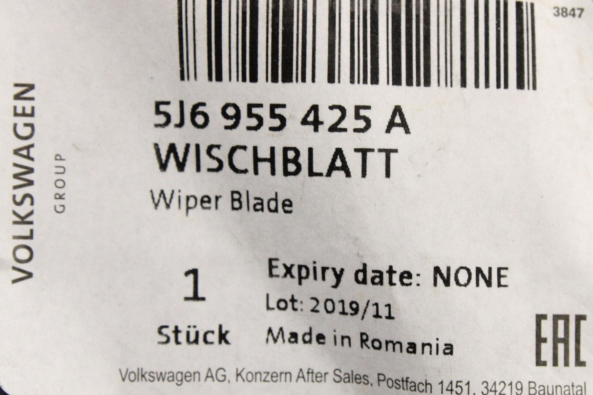 Skoda Fabia 2011-15 rear screen wiper blade 5J6955425A