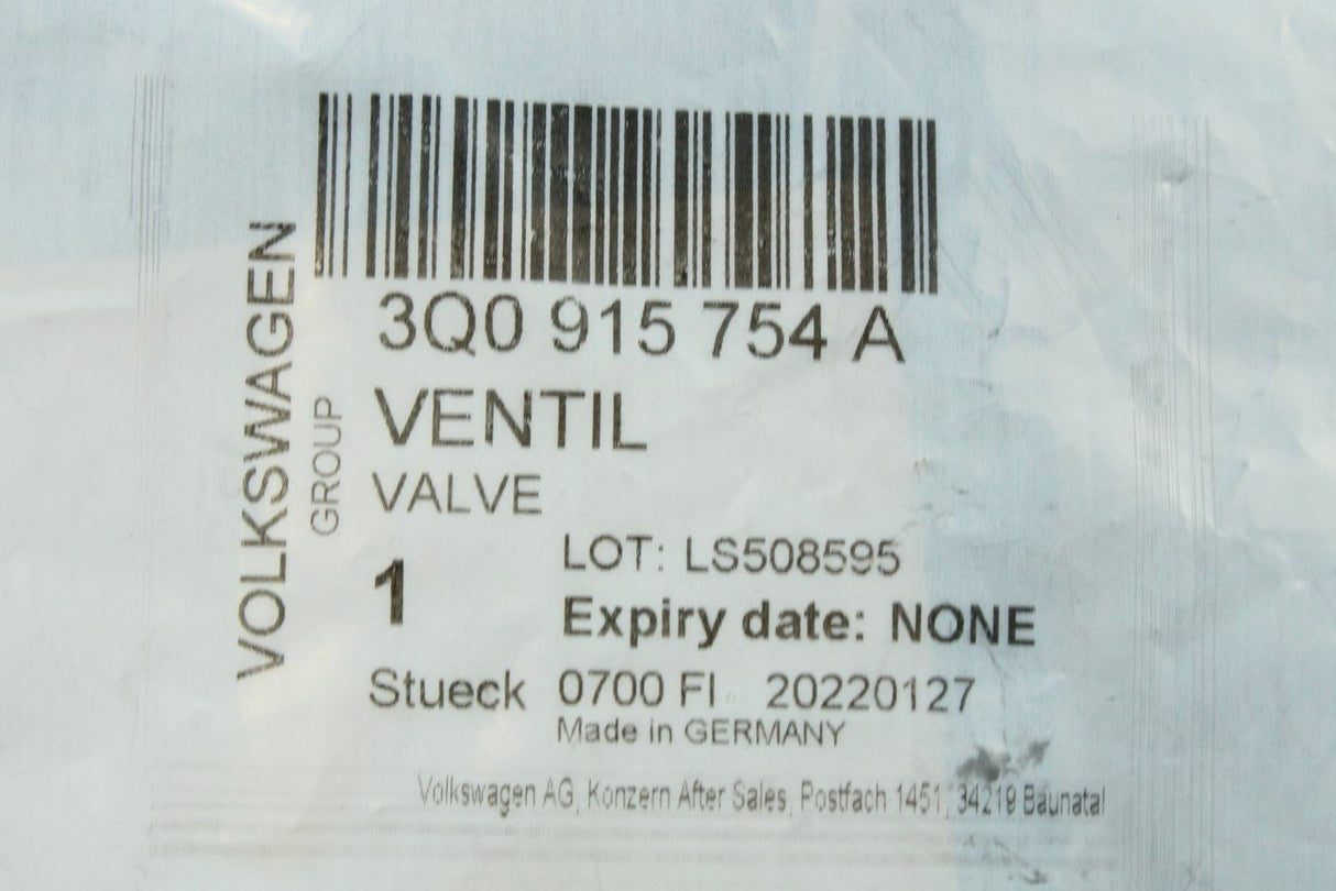VW Audi A3 Skoda high voltage battery pressure relief valve 3Q0915754A