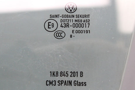 VW Scirocco 2009-2018 front side door window glass (left) 1K8845201B