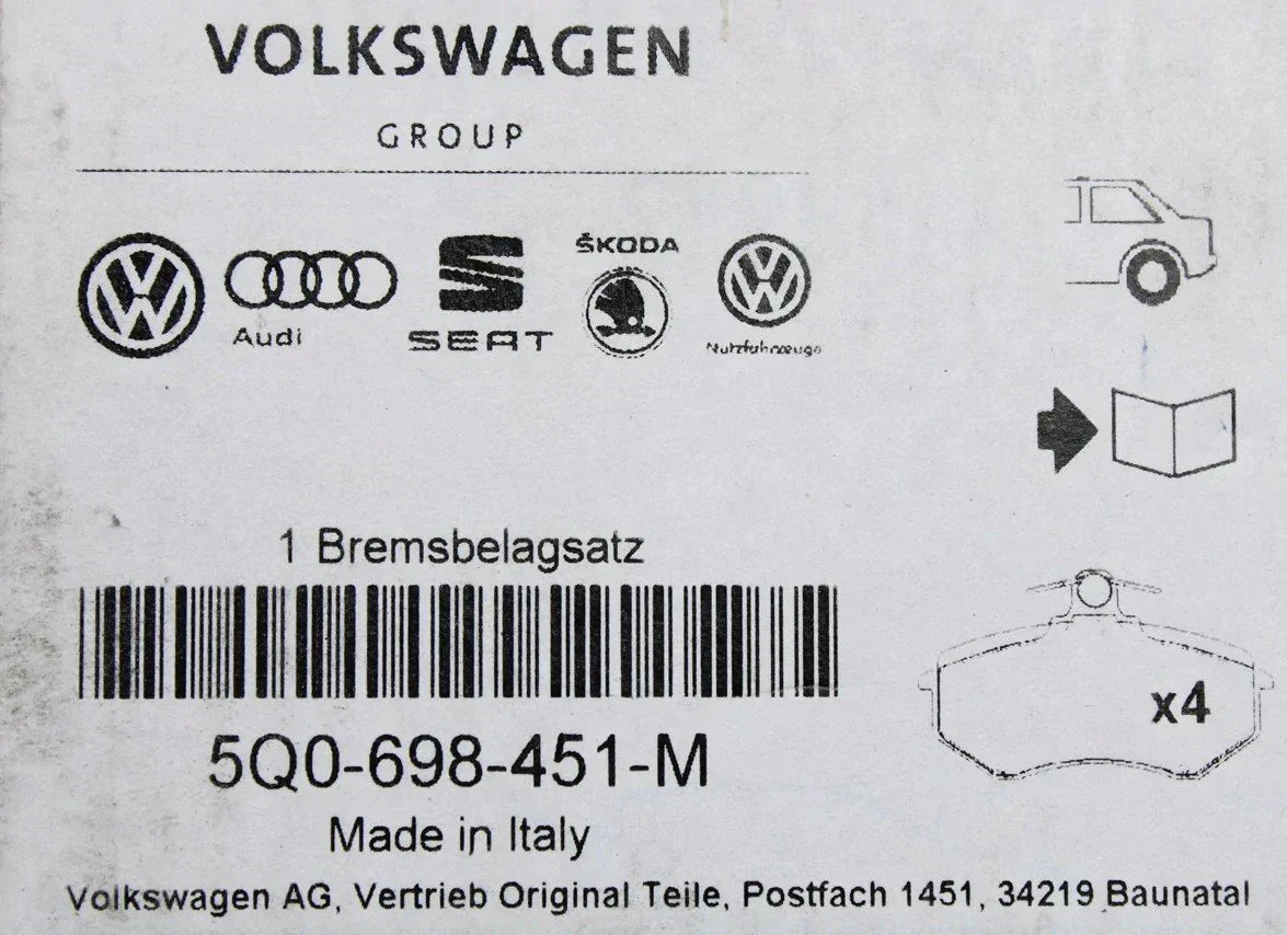 VW Beetle Jetta SEAT Leon Octavia rear brake pads 5Q0698451M