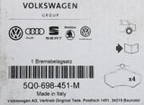 VW Beetle Jetta SEAT Leon Octavia rear brake pads 5Q0698451M