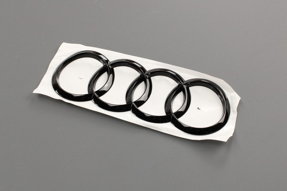 Audi A5 S5 2017-on black Audi rings emblem badge (rear) 8W8071802, view 1