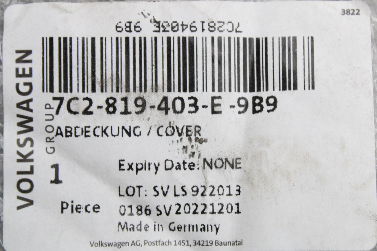 VW Crafter 2017-on RHD scuttle panel cover trim (left) 7C2819403E 9B9