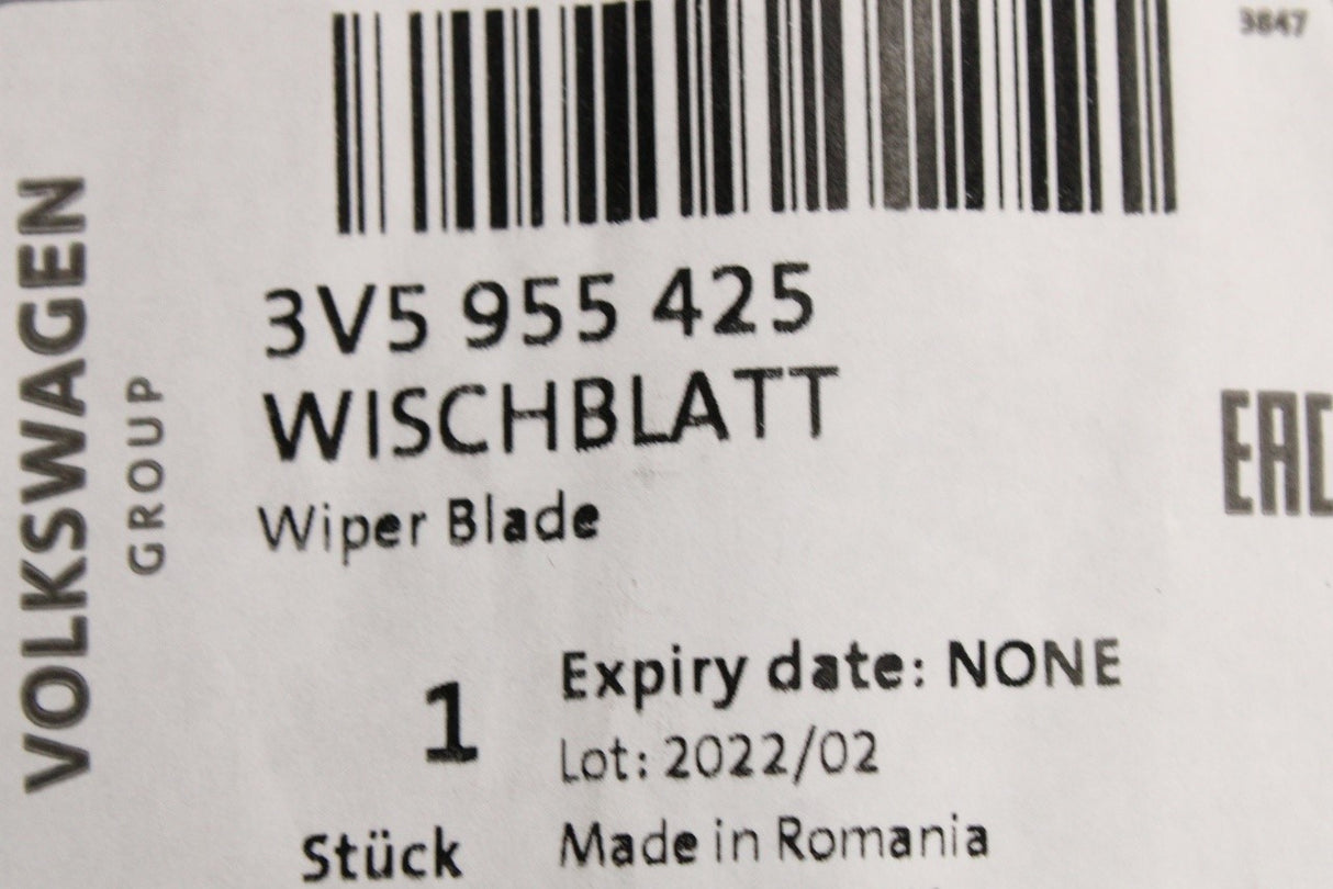 Skoda Superb Sedan 2015-on rear wiper blade 3V5955425