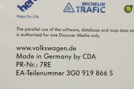 VW navigation map Europe 1 SD card (V5 16GB) 3G0919866S