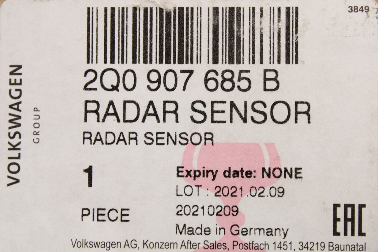 VW T6 Passat Audi A1 Skoda SEAT 15-on blind spot control unit (rear left) 2Q0907685B