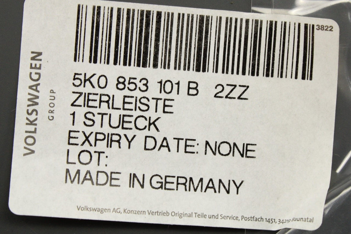 VW Caddy Golf MK6 Tiguan Touran fog light trim (left) 5K0853101B 2ZZ