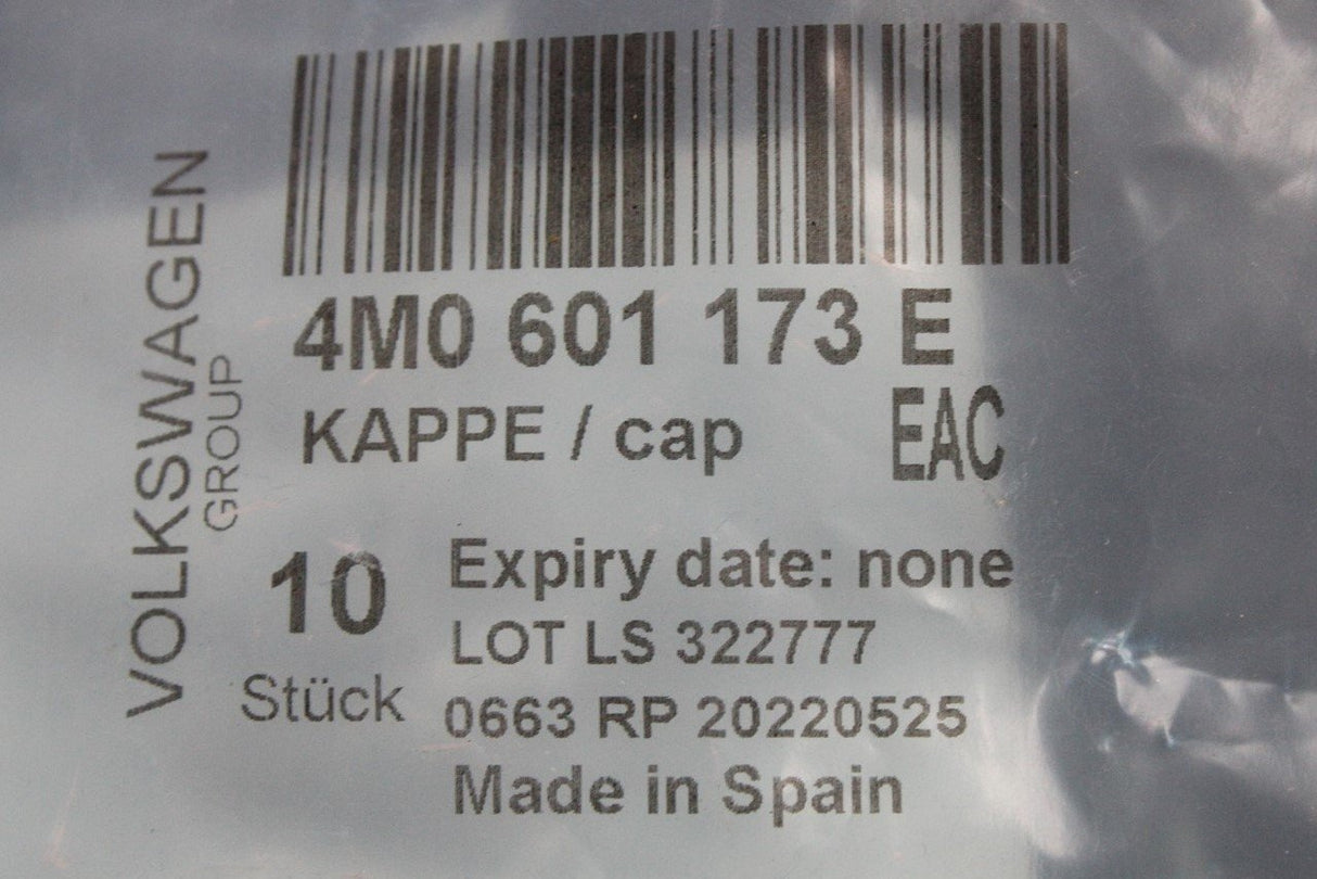 Audi SEAT Ibiza Leon wheel bolt cap cover black (x1) 4M0601173E