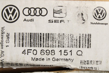 Audi A6 2005-2011 brake pad set (front) 4F0698151Q