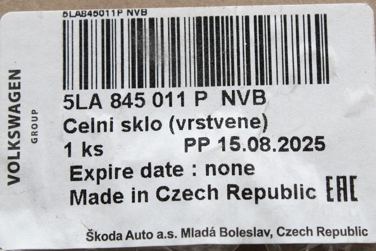 Skoda Enyaq 2021-on Elroq 2025-on front windscreen glass 5LA845011P NVB