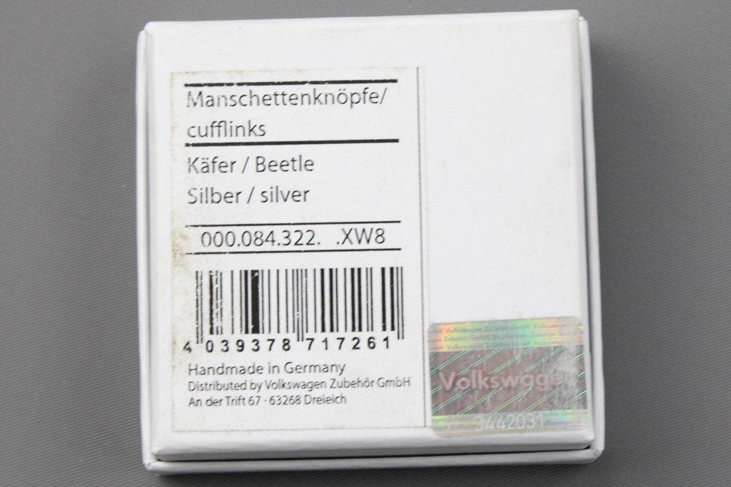 VW Pair of Volkswagen Beetle cufflinks buttons silver 000084322 XW8
