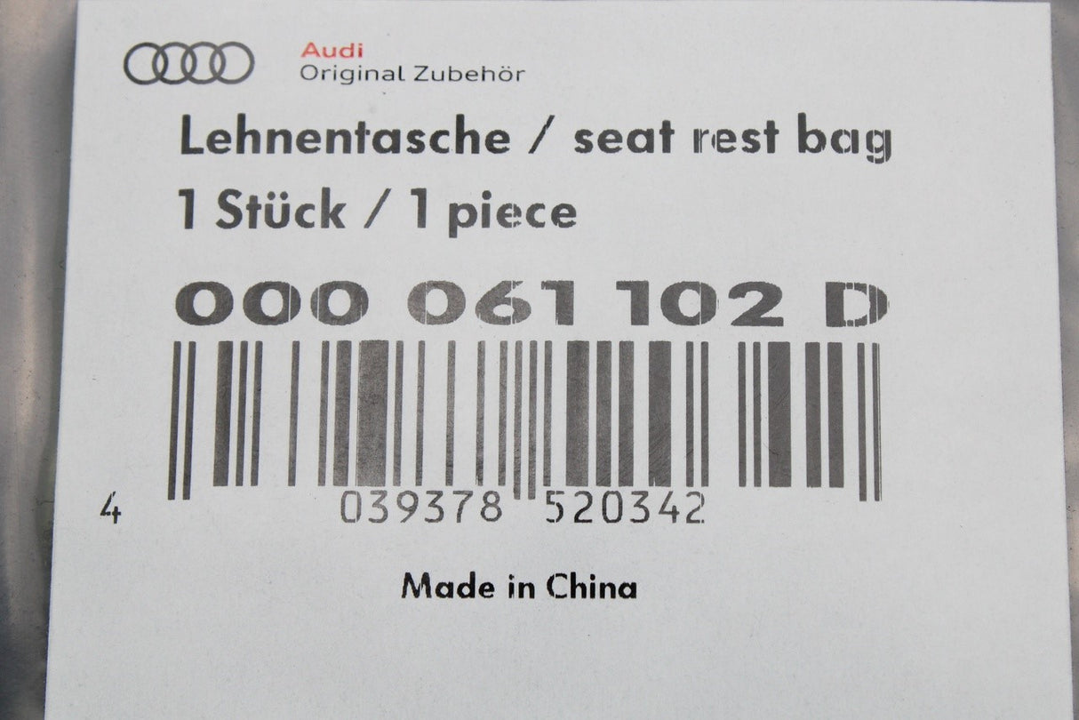 Audi accessory seat backrest storage bag 000061102D