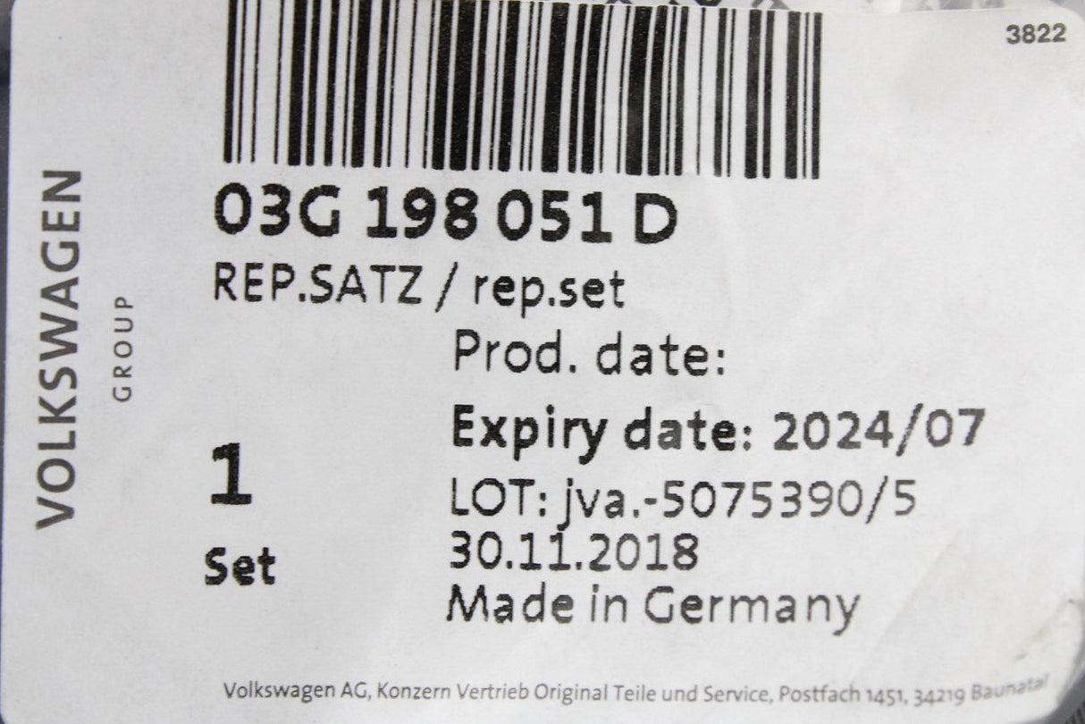 VW Audi Skoda SEAT 2.0 TDI PD injector repair kit (x1) 03G198051D