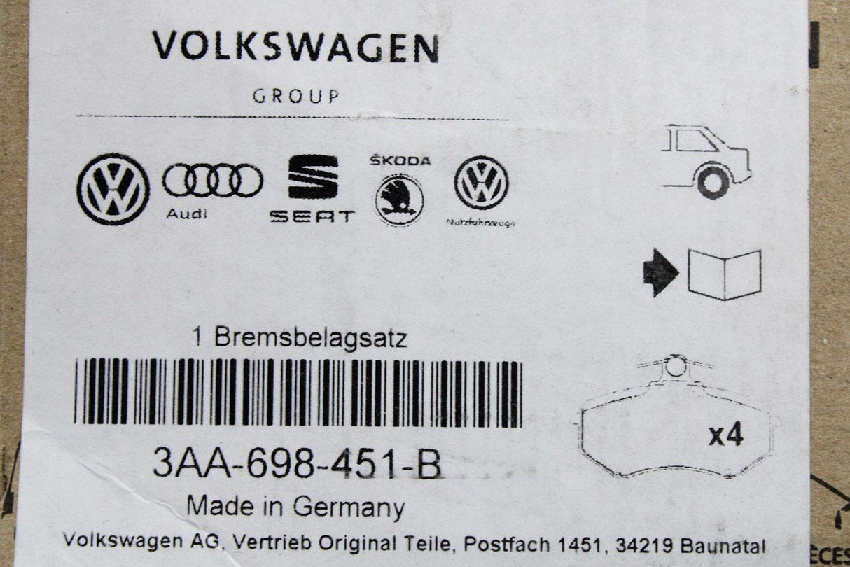 VW Passat B7 CC Sharan Tiguan rear brake pad set (rear) 3AA698451B