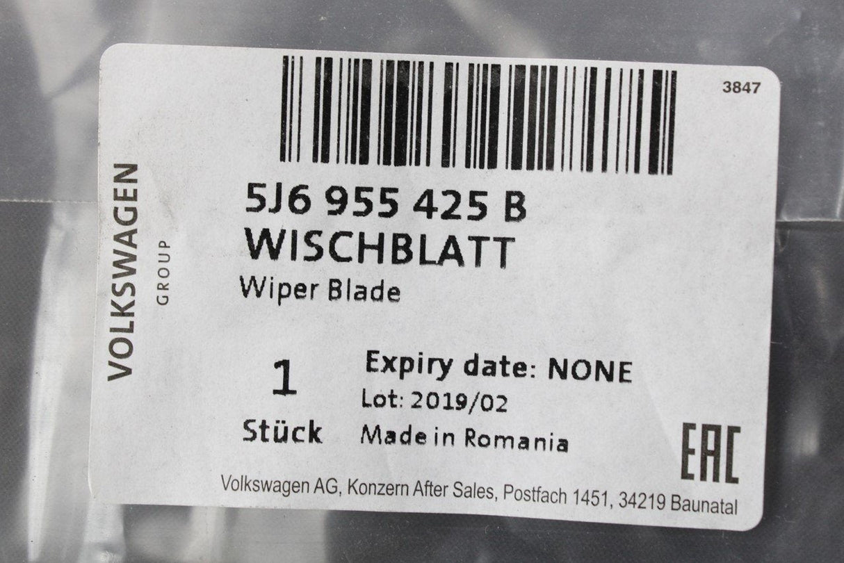 Skoda Fabia 2013-2015 Rear aero wiper blade hatchback only 5J6955425B