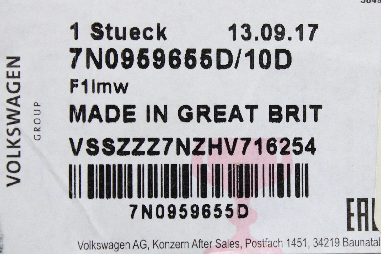 VW Sharan 2016- SEAT Alhambra airbag control module unit 7N0959655D 10D