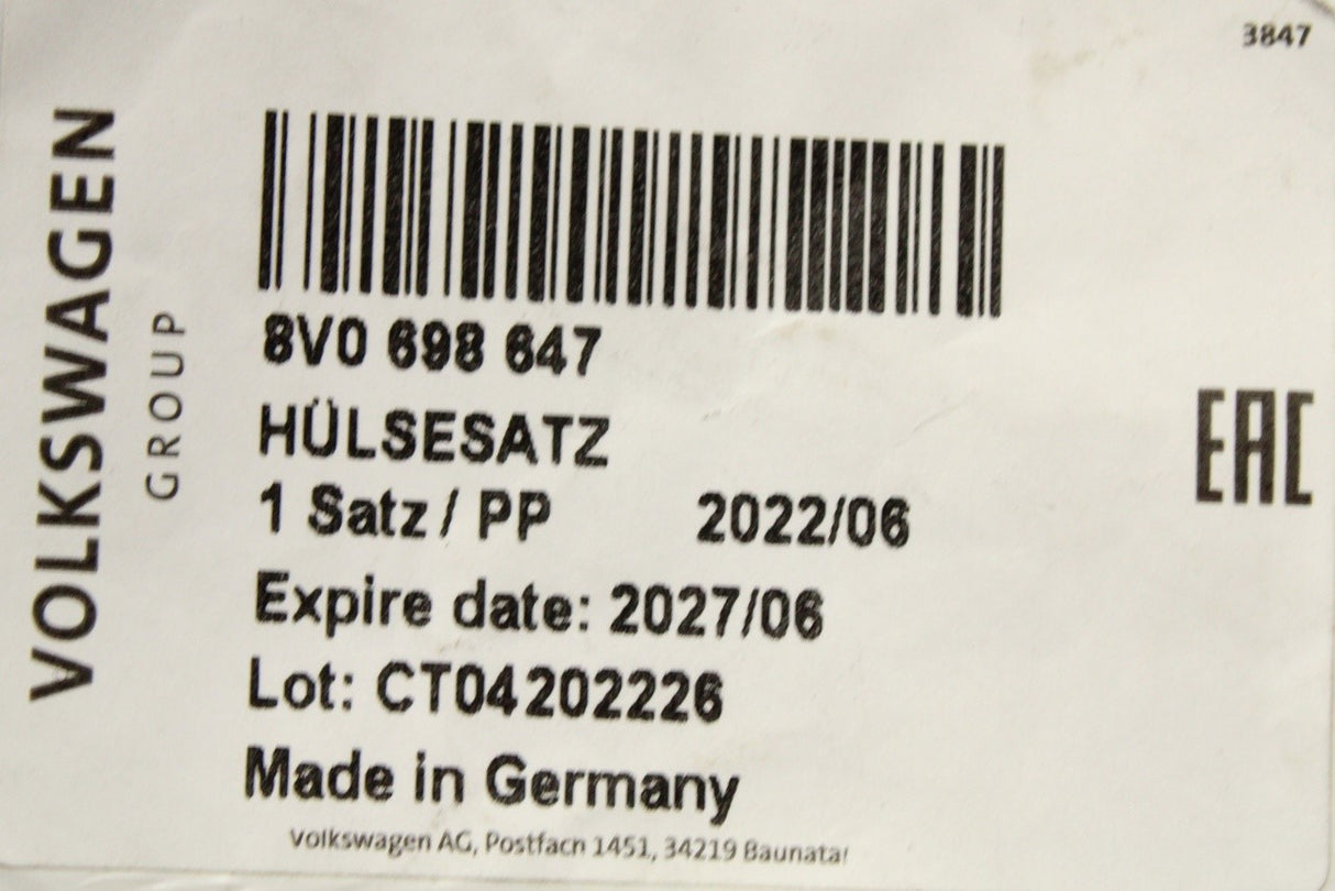 VW Audi Skoda SEAT brake caliper guide sleave kit (front) 8V0698647