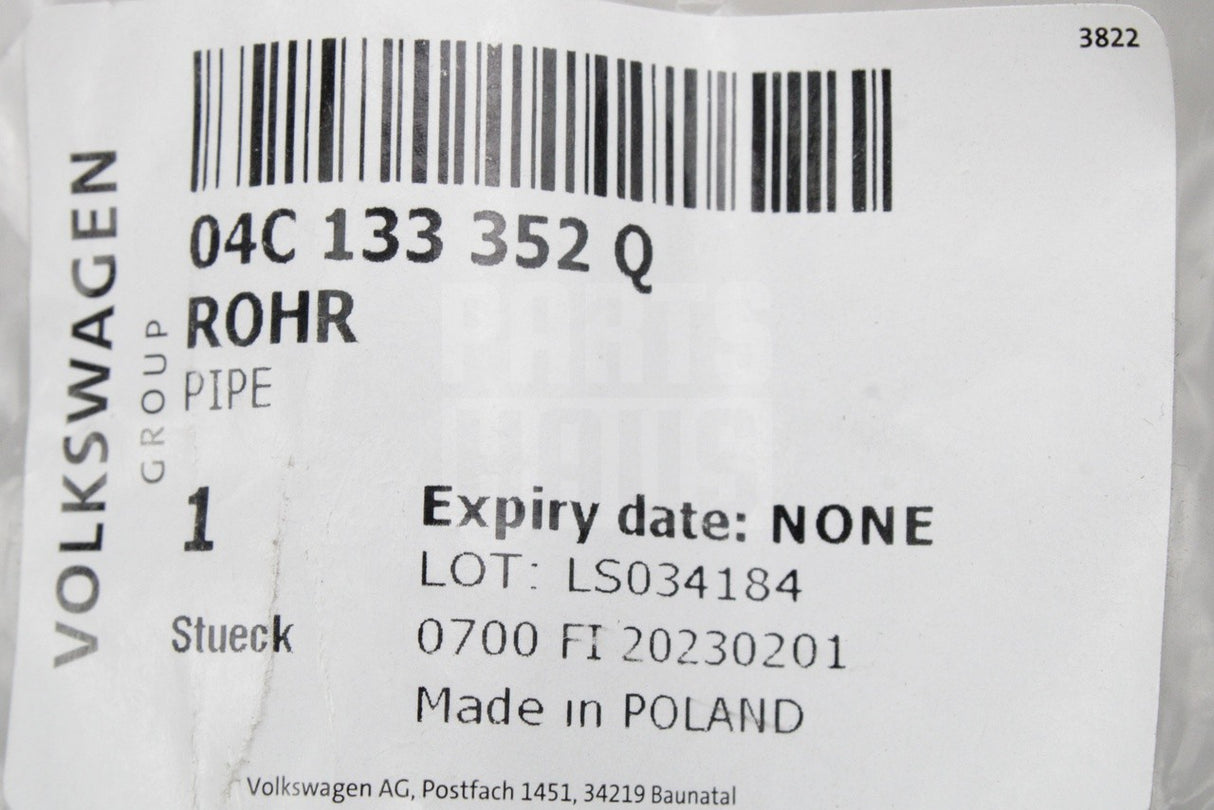 VW Audi Skoda SEAT 1.0 TSI vacuum pipe with AKF valve 04C133352Q