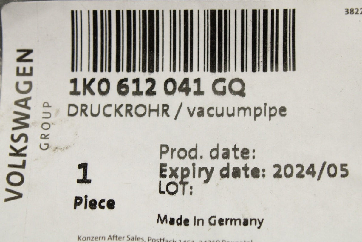 VW Golf Audi A3 Skoda SEAT 05-13 brake servo vacuum hose 1K0612041GQ