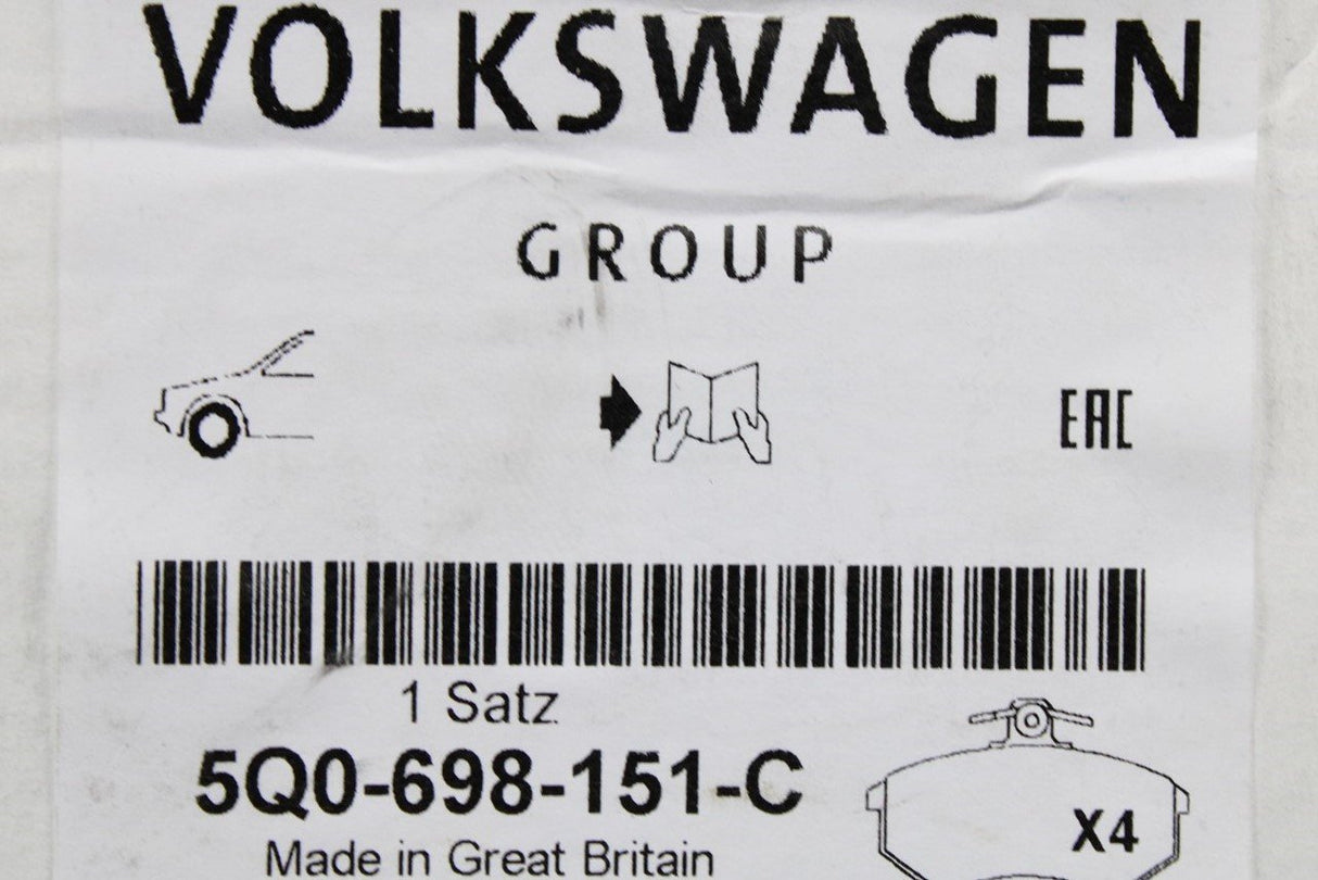VW Golf MK7 Audi A3 Skoda SEAT brake pads 276x24mm (front) 5Q0698151C
