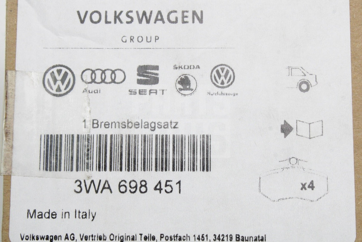 VW Tiguan Passat 24-on Audi Q3 Skoda CUPRA rear brake pads set 3WA698451