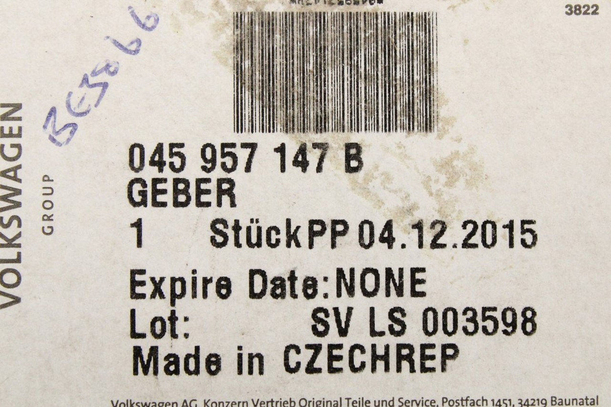 VW Polo 9N Audi A2 Skoda SEAT camshaft position sensor (TDI) 045957147B