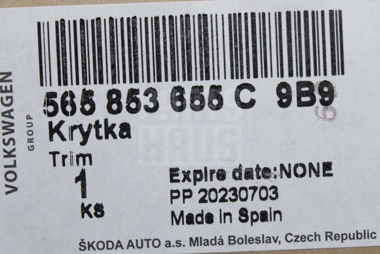 Skoda Kodiaq VRS 2017-24 front grille radar cover cap 565853655C 9B9