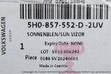 VW Golf MK8 ID.3 Leon Born Formentor LHD sun visor right 5H0857552D 2UV