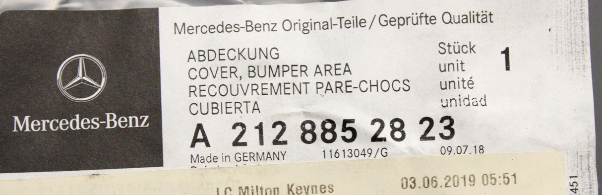 Mercedes-Benz E-Class front bumper trim A2128852823