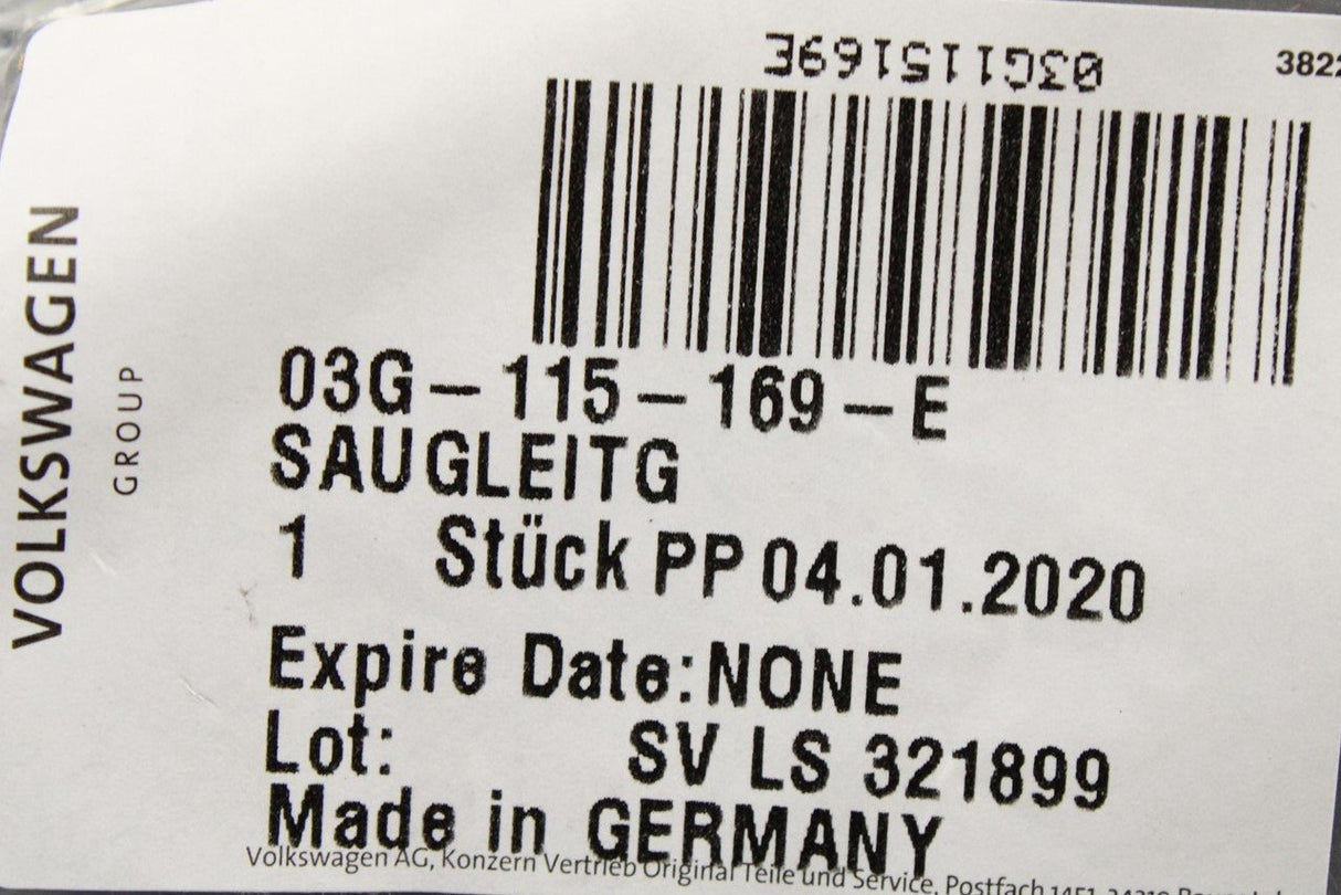 VW Passat B6 Audi A3 TT Skoda SEAT oil pick up pipe (2.0 TDI) 03G115169E
