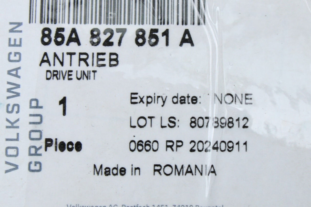 Audi A6 e-tron Avant 2025-on rear boot lid drive unit 85A827851A