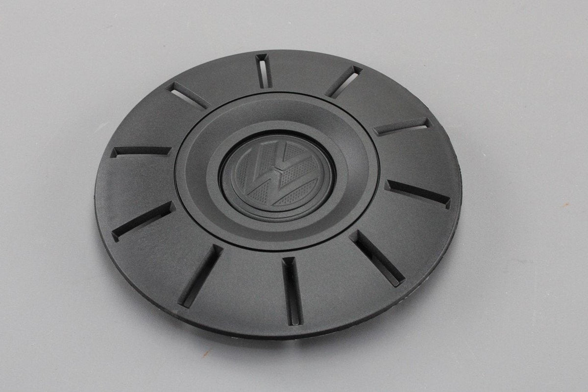 VW Transporter T6 T6.1 steel wheel centre cap (x1) 7E0601151C 9B9, view 1