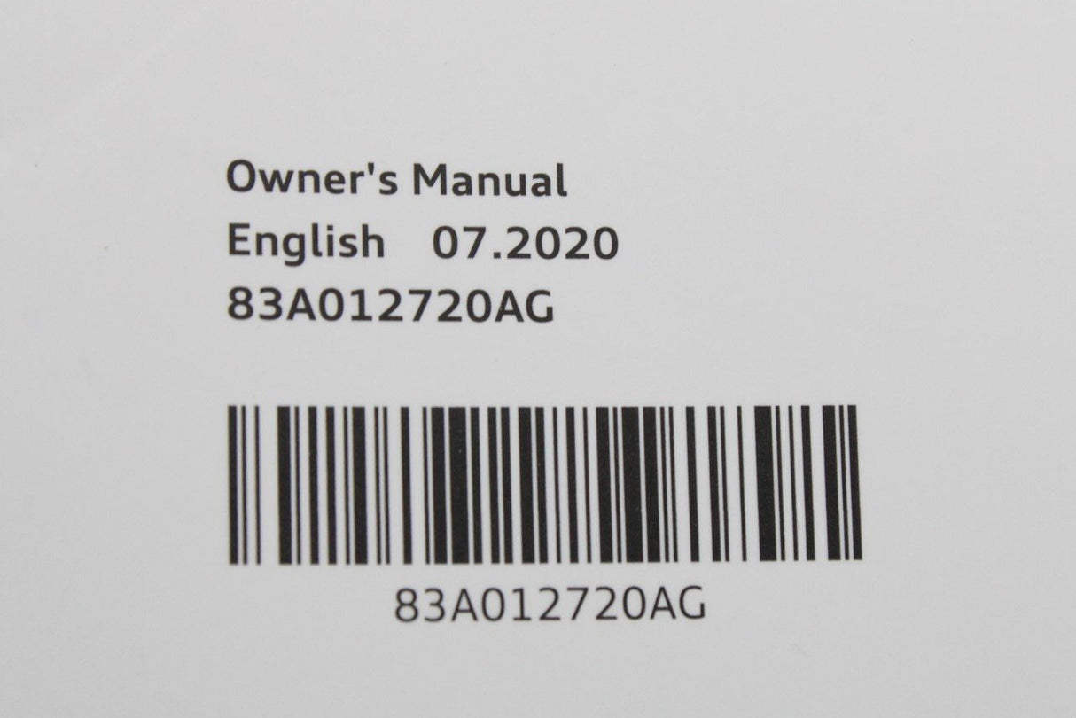 Audi Q3 2019-on owners manual booklet (edition 2020) 83A012720AG