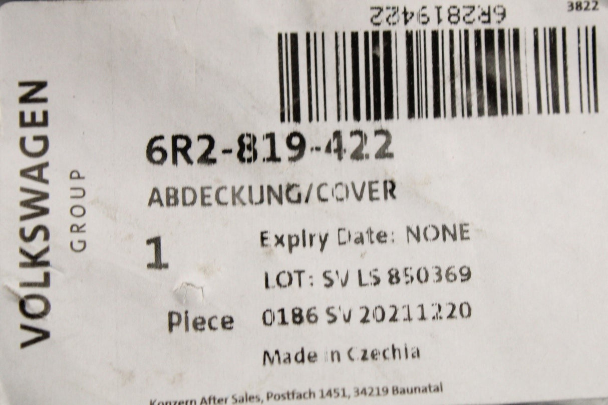 VW Polo Audi A1 Skoda Fabia SEAT Ibiza pollen filter cover 6R2819422