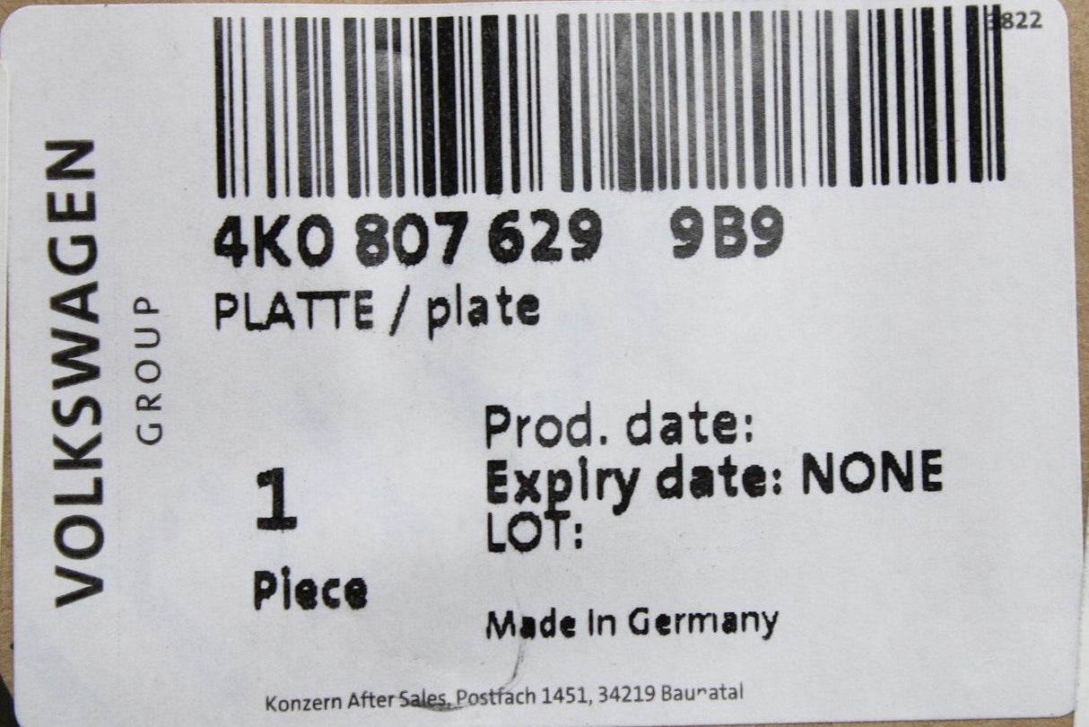 Audi A6 19-on lower front bumper/grille lock plate (left) 4K0807629 9B9