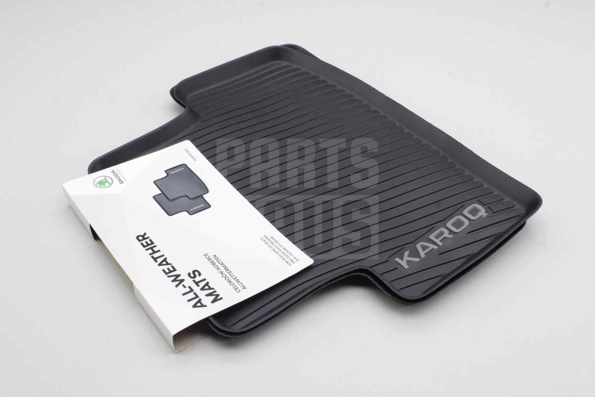 Skoda Karoq 2018-on rear all weather rubber floor mats 57A061512A