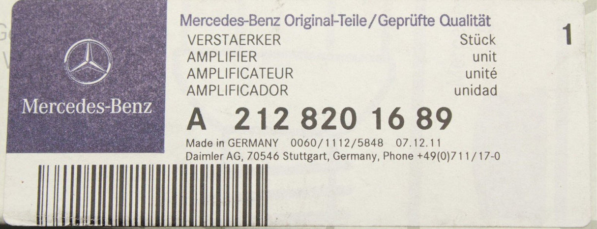 Mercedes-Benz E-Class AM/FM radio amplifier A2128201689