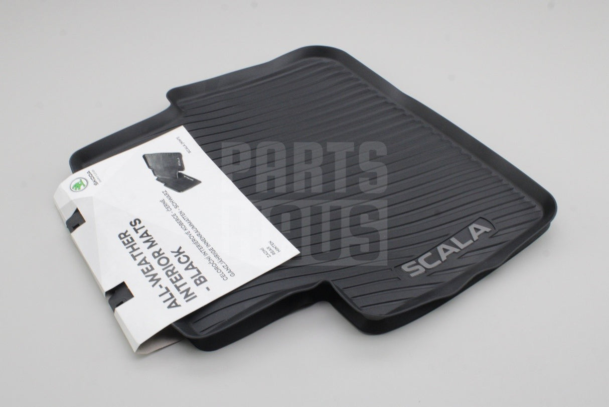 Skoda Scala 2019-on rear all weather rubber floor mats 657061512